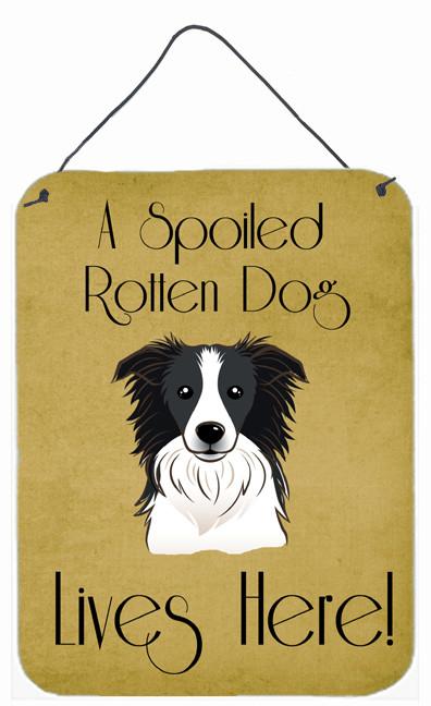 Border Collie Spoiled Dog Lives Here Wall or Door Hanging Prints BB1489DS1216 by Caroline's Treasures