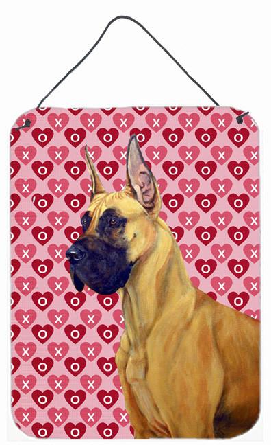 Great Dane Hearts Love and Valentine&#39;s Day Portrait Wall or Door Hanging Prints by Caroline&#39;s Treasures