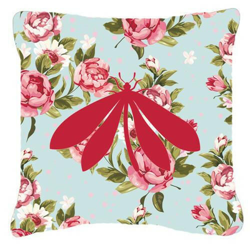 Moth Shabby Chic Blue Roses   Canvas Fabric Decorative Pillow BB1060 - the-store.com