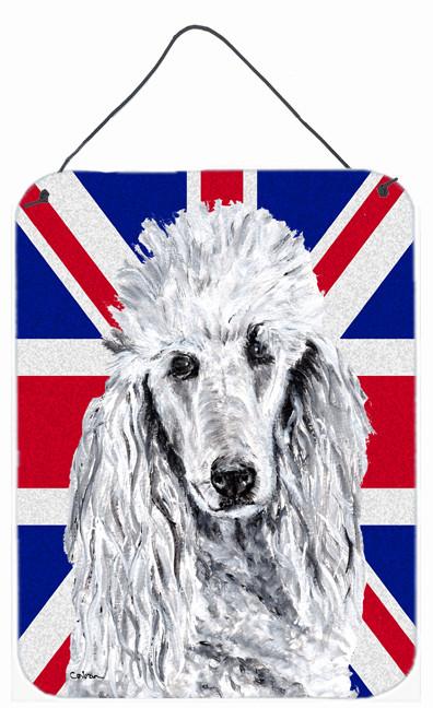 White Standard Poodle with English Union Jack British Flag Wall or Door Hanging Prints SC9884DS1216 by Caroline's Treasures