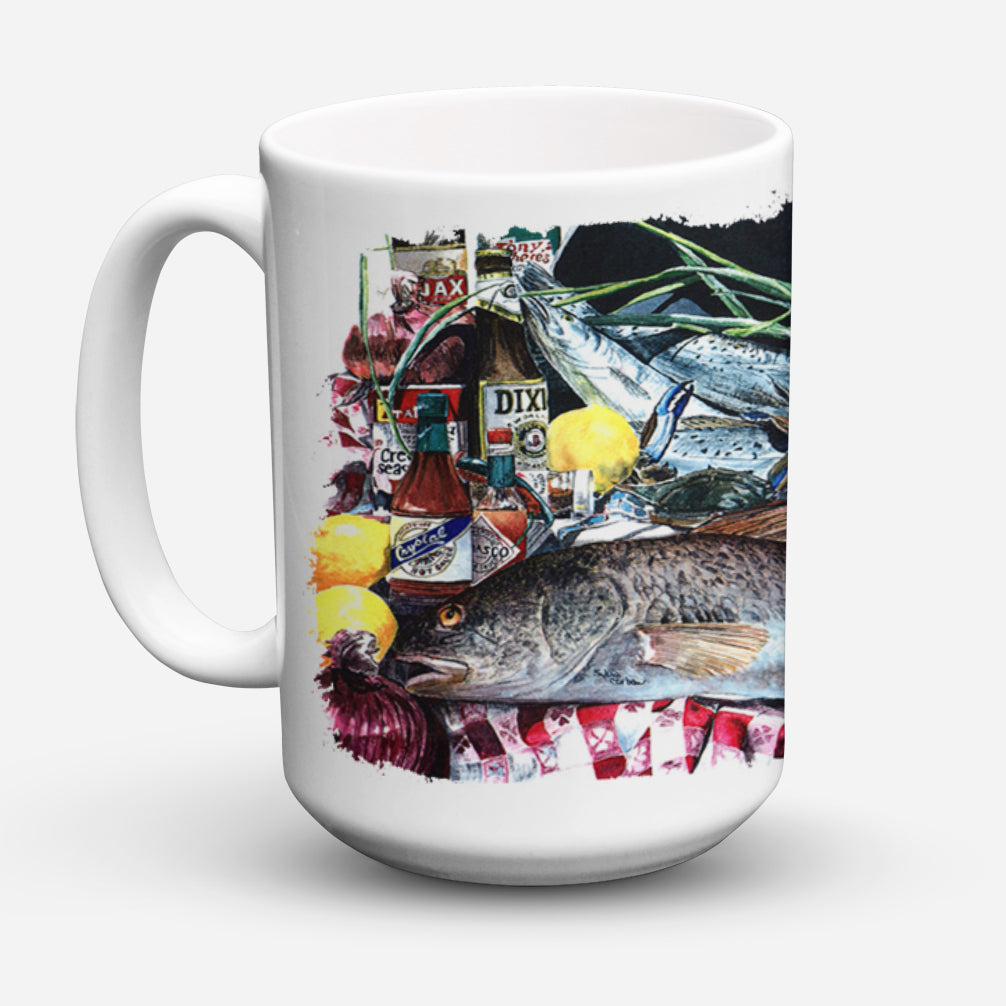 Fish and Beers from New Orleans Dishwasher Safe Microwavable Ceramic Coffee Mug 15 ounce 1001CM15