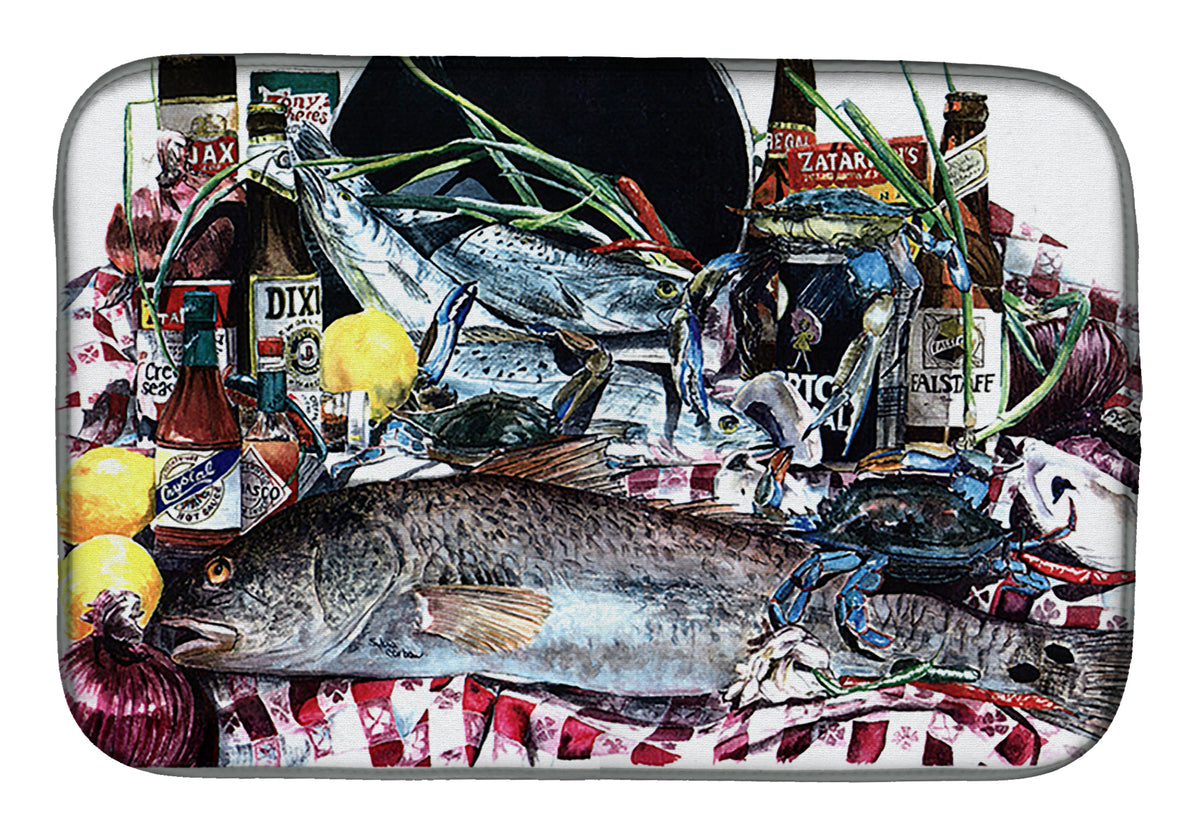 Fish and Beers from New Orleans Dish Drying Mat 1001DDM