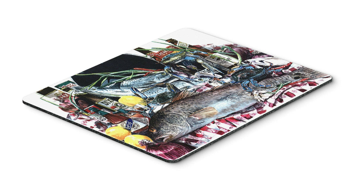 Fish and Beers from New Orleans Mouse pad, hot pad, or trivet by Caroline&#39;s Treasures