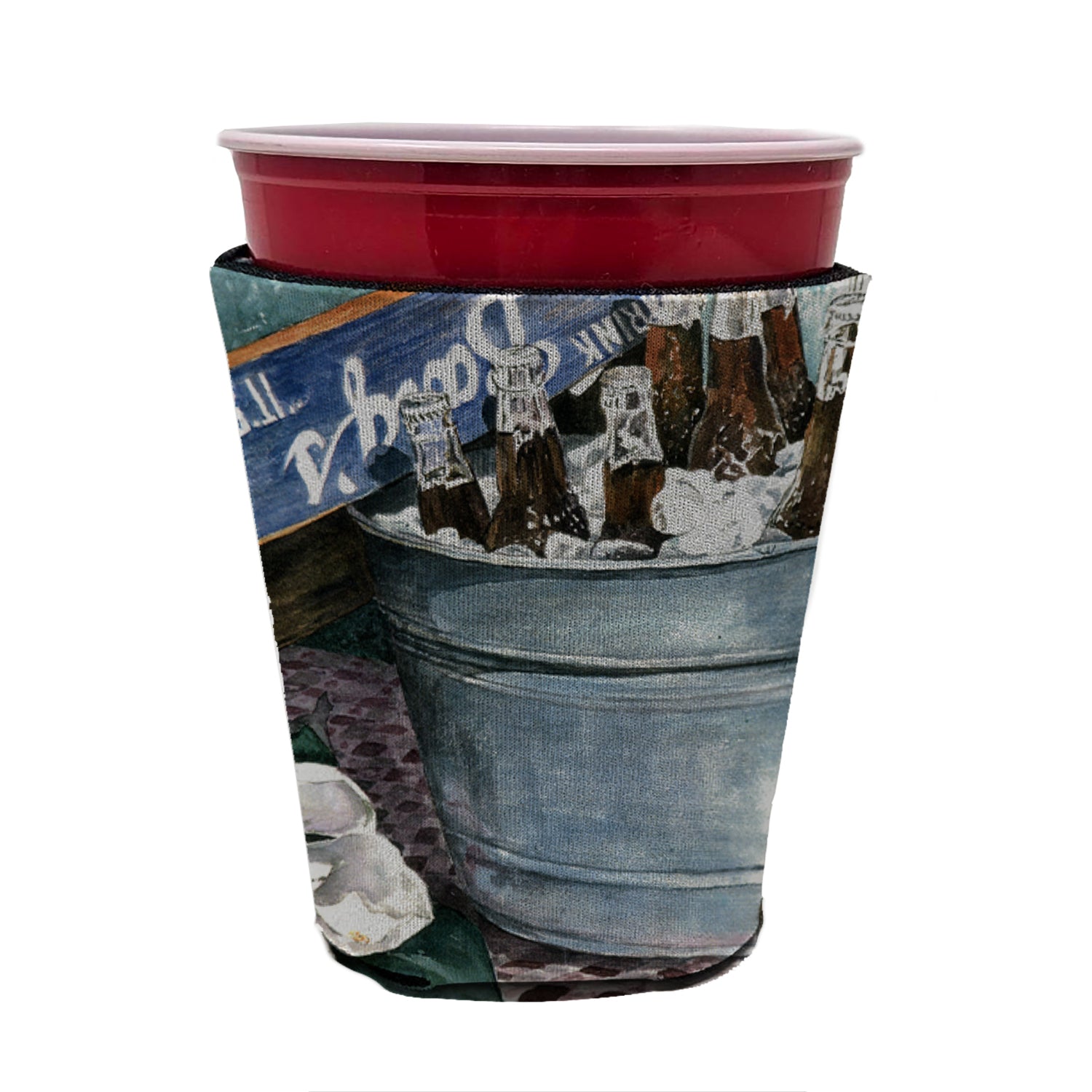 Barq's and old washtub Red Cup Beverage Insulator Hugger