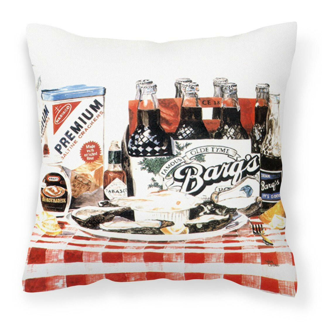 Barq's oysters Decorative   Canvas Fabric Pillow - the-store.com