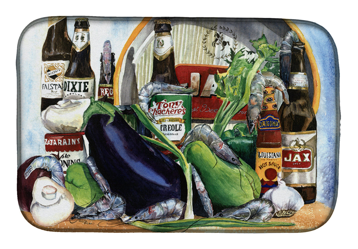 Eggplant and New Orleans Beers  Dish Drying Mat 1007DDM