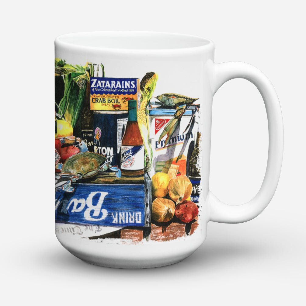 Caroline's Treasures Crab in the Middle Dishwasher Safe Microwavable Ceramic Coffee Mug 15 ounce 1008CM15