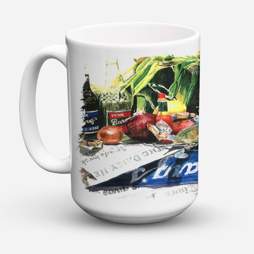 Crab in the Middle Dishwasher Safe Microwavable Ceramic Coffee Mug 15 ounce 1008CM15  the-store.com.