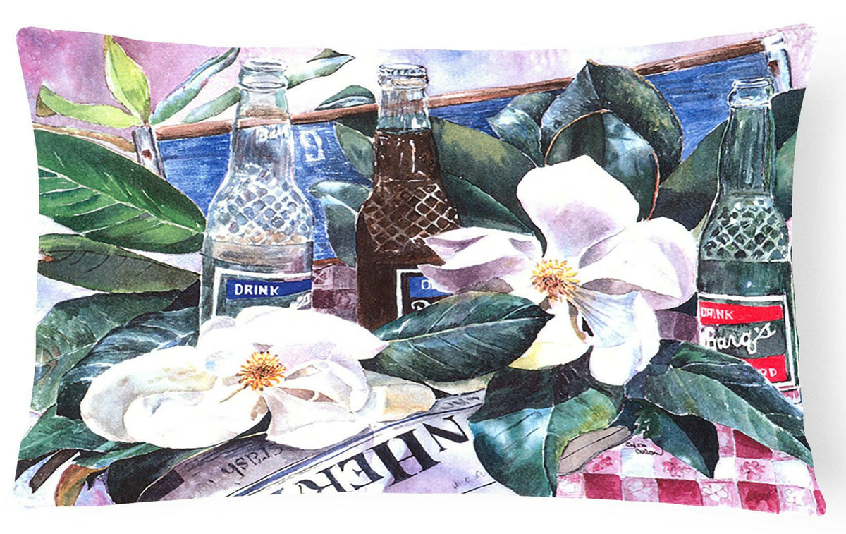 Barq&#39;s and Magnolia Decorative   Canvas Fabric Pillow by Caroline&#39;s Treasures