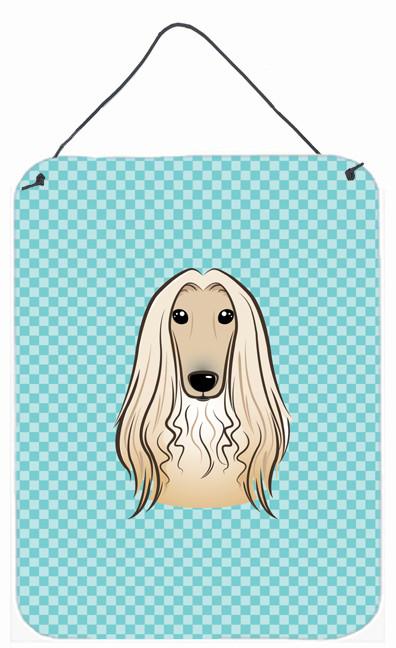 Checkerboard Blue Afghan Hound Wall or Door Hanging Prints BB1182DS1216 by Caroline&#39;s Treasures