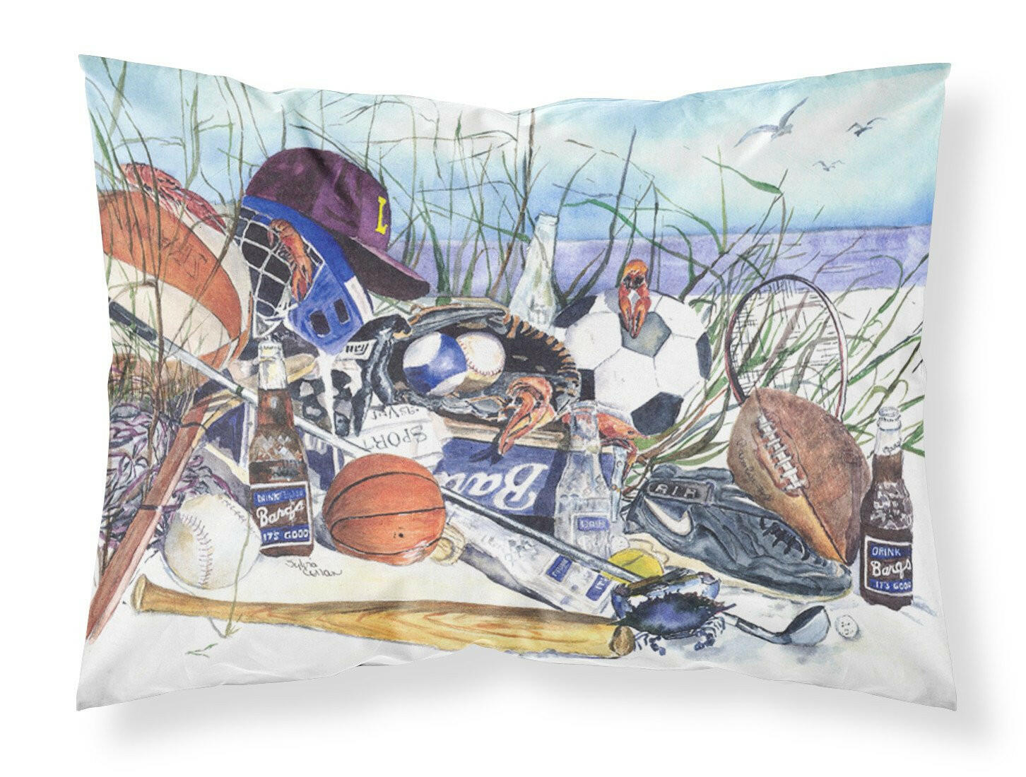 Sports on the Beach Moisture wicking Fabric standard pillowcase by Caroline's Treasures