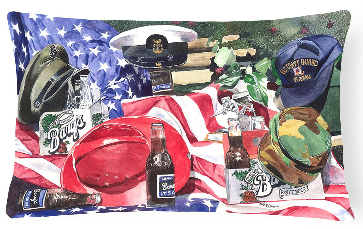 Barq&#39;s and Armed Forces Decorative   Canvas Fabric Pillow by Caroline&#39;s Treasures