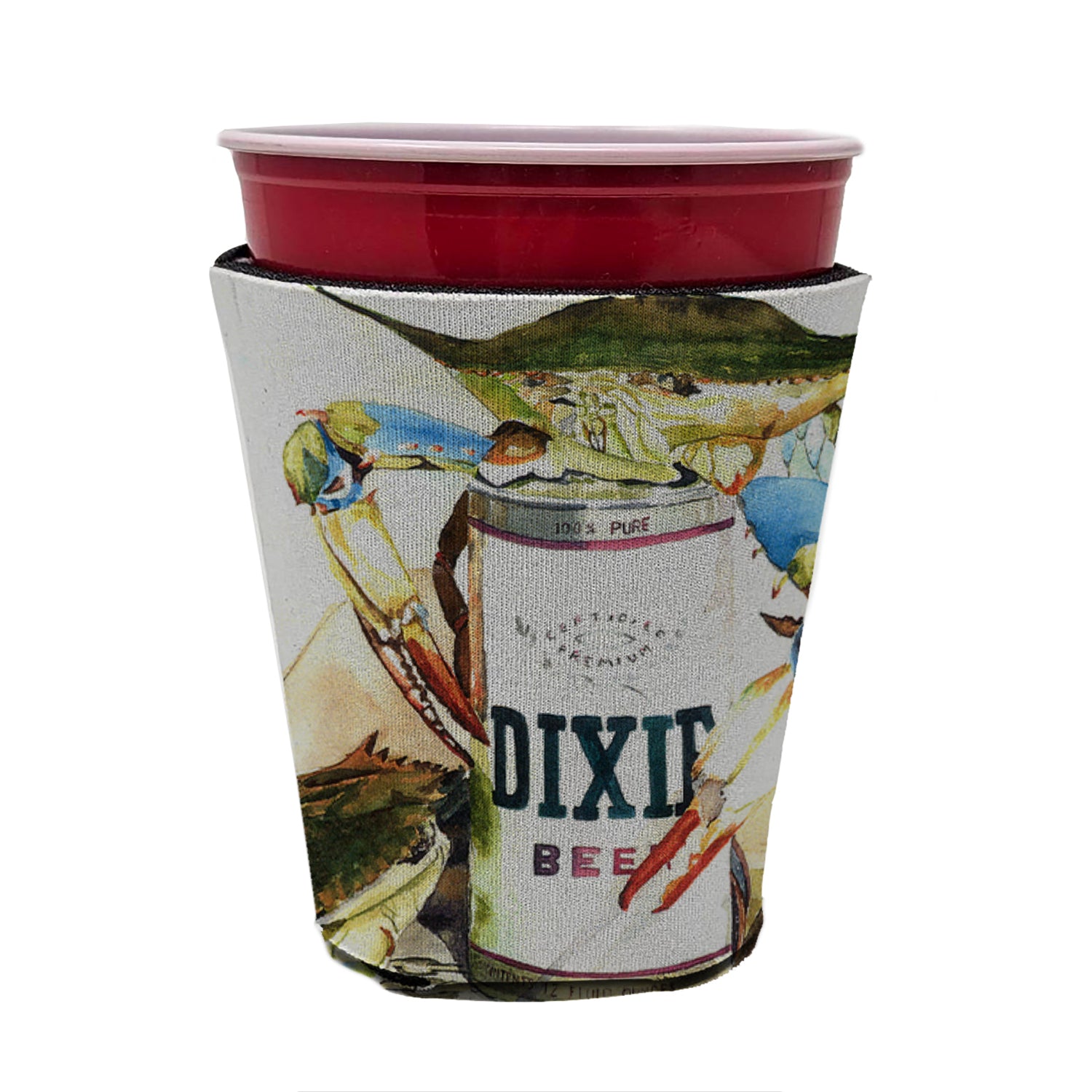 Dixie Beer Red Cup Beverage Insulator Hugger