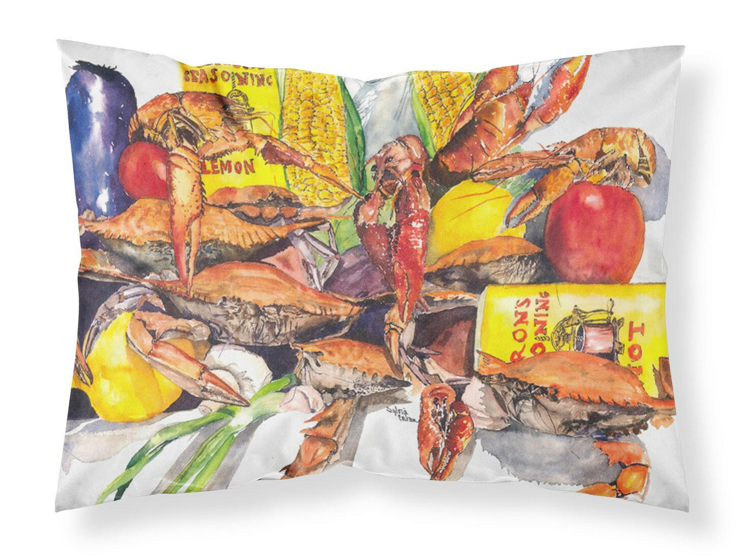 Veron's and Crabs Moisture wicking Fabric standard pillowcase by Caroline's Treasures