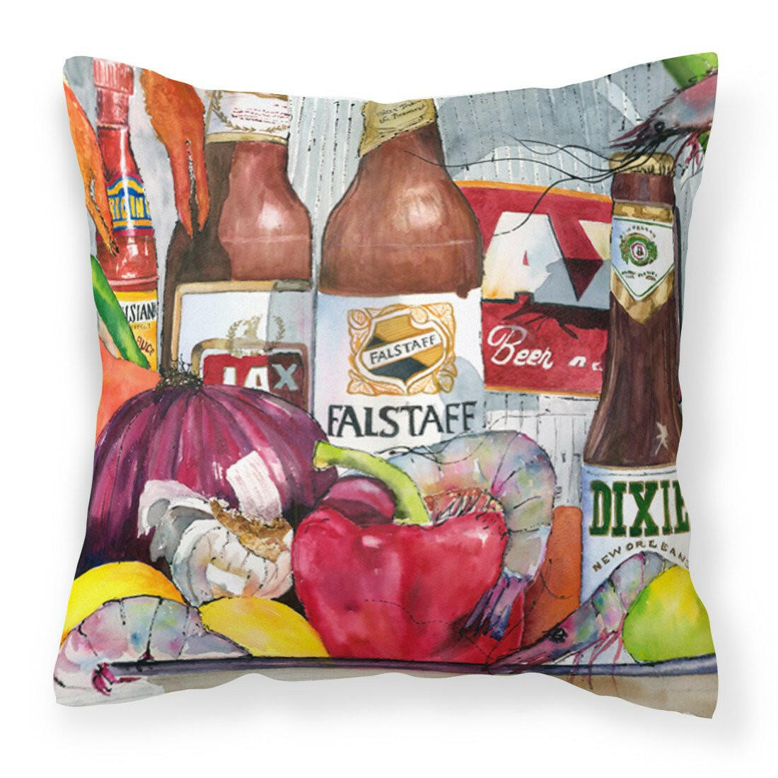 New Orleans Beers and Spices Decorative   Canvas Fabric Pillow 1017 - the-store.com