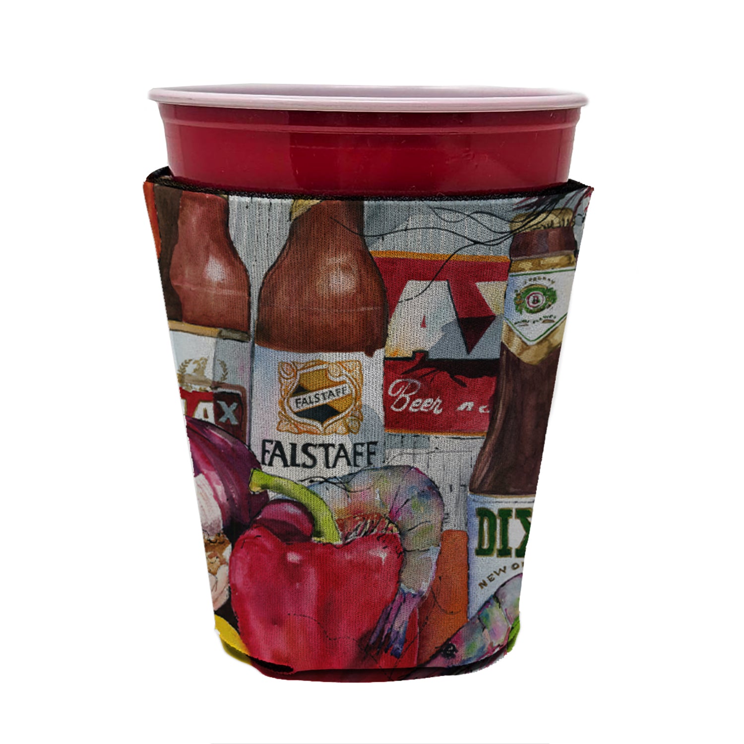 New Orleans Beers and Spices Red Cup Beverage Insulator Hugger 1017  the-store.com.
