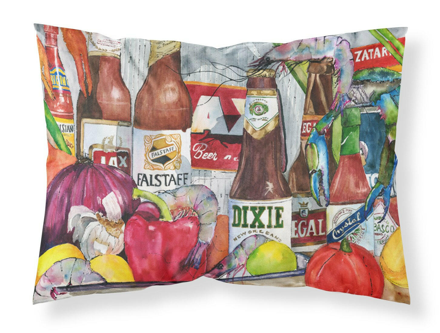 New Orleans Beers and Spices Moisture wicking Fabric standard pillowcase by Caroline's Treasures