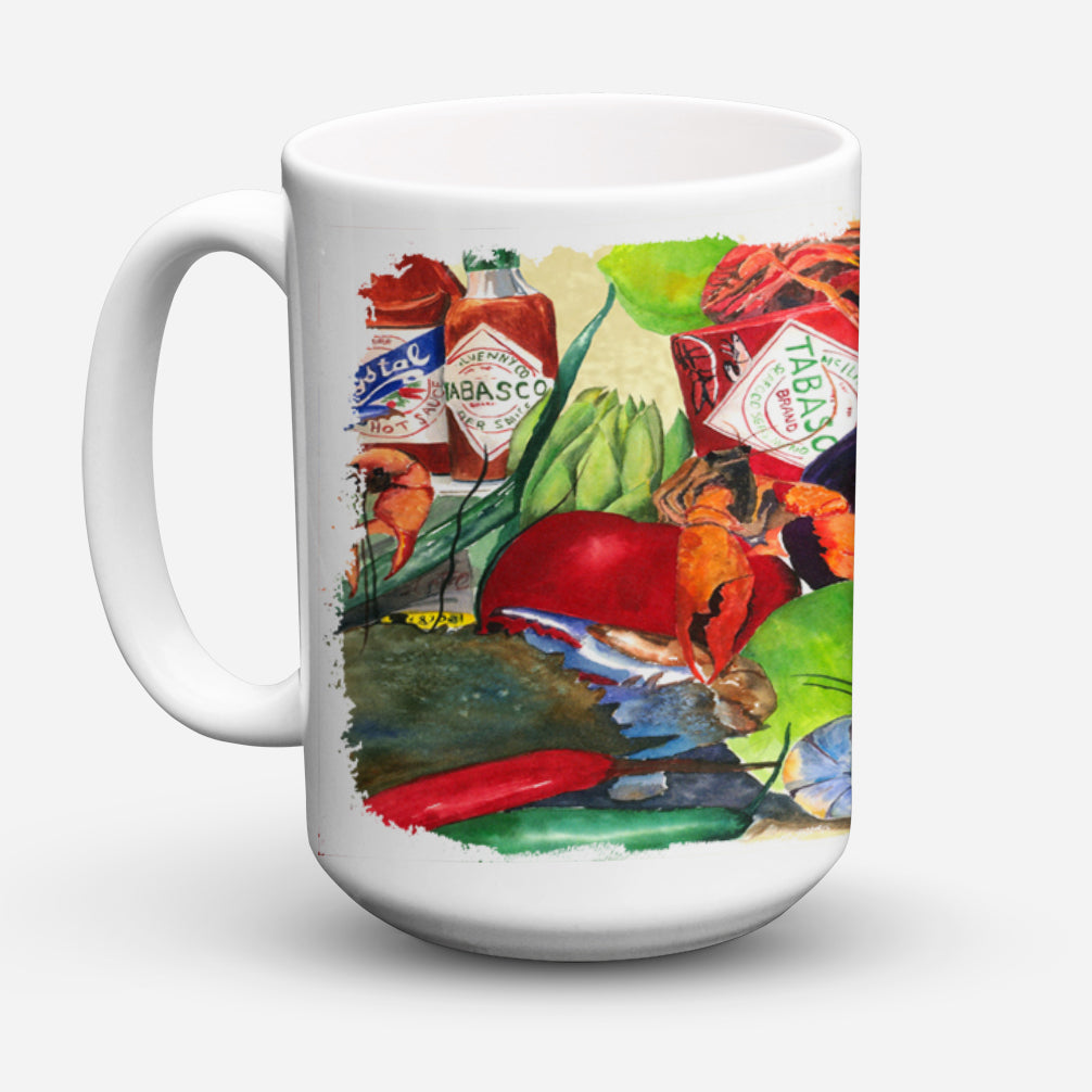 Spices and Crawfish Dishwasher Safe Microwavable Ceramic Coffee Mug 15 ounce 1020CM15  the-store.com.