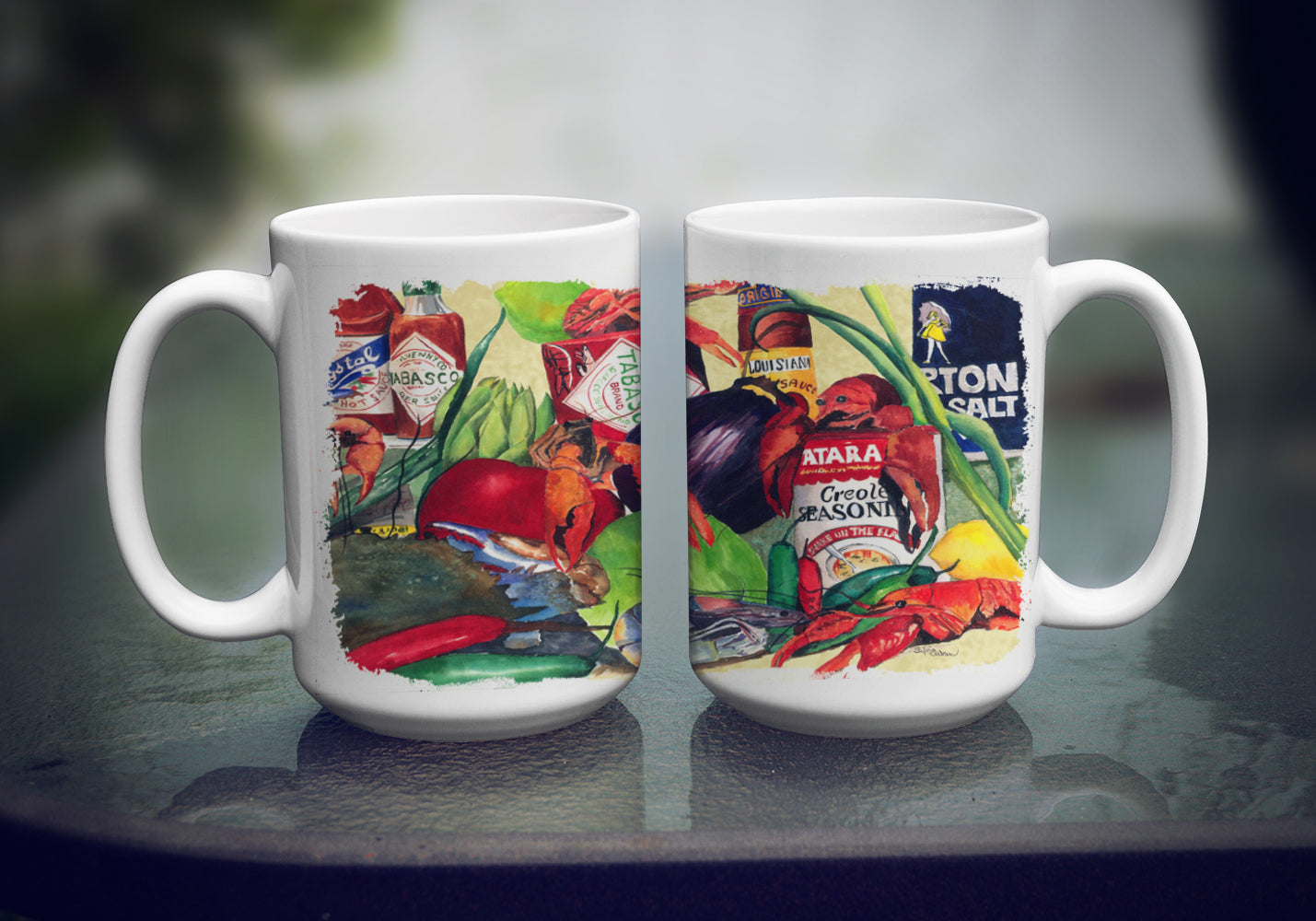 Spices and Crawfish Dishwasher Safe Microwavable Ceramic Coffee Mug 15 ounce 1020CM15  the-store.com.
