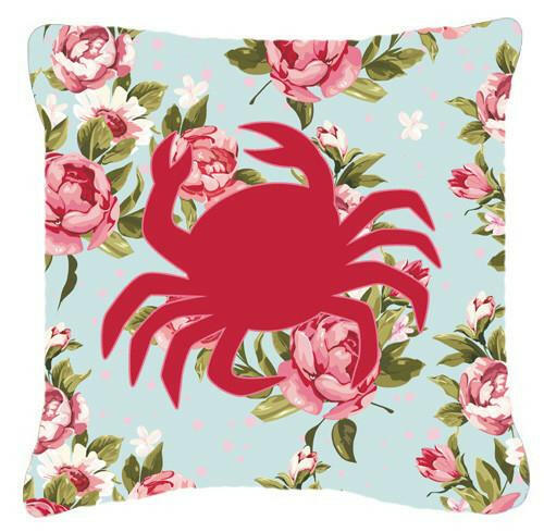 Crab Shabby Chic Blue Roses   Canvas Fabric Decorative Pillow BB1024 - the-store.com