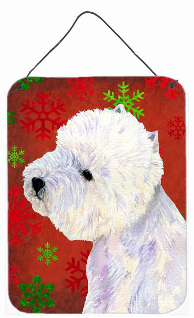 Westie Red and Green Snowflakes Holiday Christmas Wall or Door Hanging Prints by Caroline&#39;s Treasures