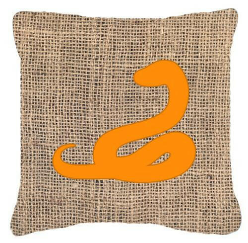 Snake Burlap and Orange   Canvas Fabric Decorative Pillow BB1124 - the-store.com
