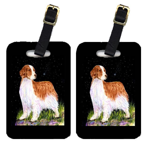 Starry Night Welsh Springer Spaniel Luggage Tags Pair of 2 by Caroline&#39;s Treasures