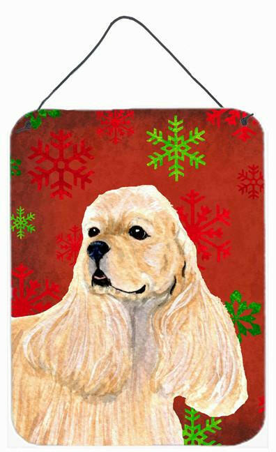 Cocker Spaniel Red Snowflakes Holiday Christmas Wall or Door Hanging Prints by Caroline&#39;s Treasures