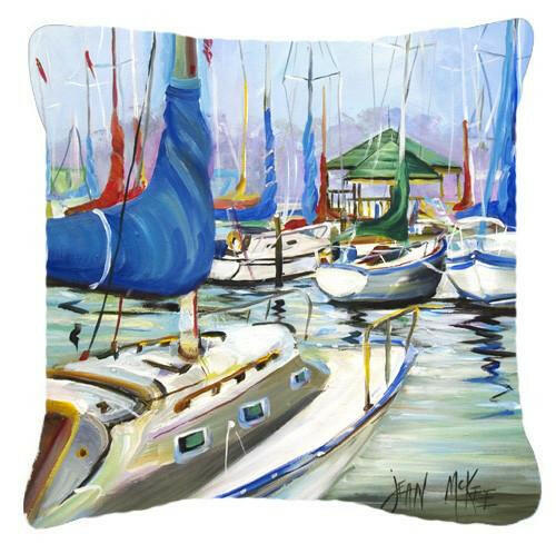 Day break Sailboats Canvas Fabric Decorative Pillow JMK1241PW1414 by Caroline's Treasures