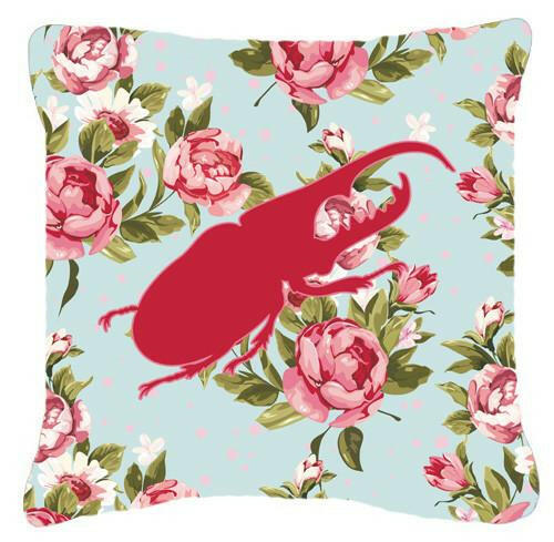 Beetle Shabby Chic Blue Roses   Canvas Fabric Decorative Pillow BB1056 - the-store.com