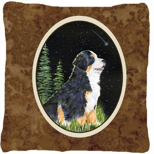 Starry Night Bernese Mountain Dog Decorative   Canvas Fabric Pillow by Caroline's Treasures