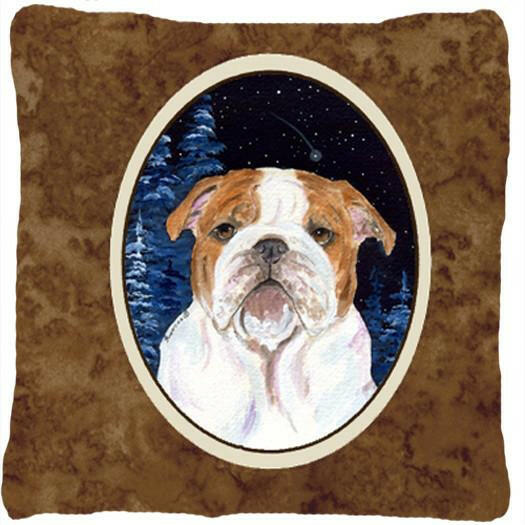 Starry Night English Bulldog Decorative   Canvas Fabric Pillow by Caroline's Treasures