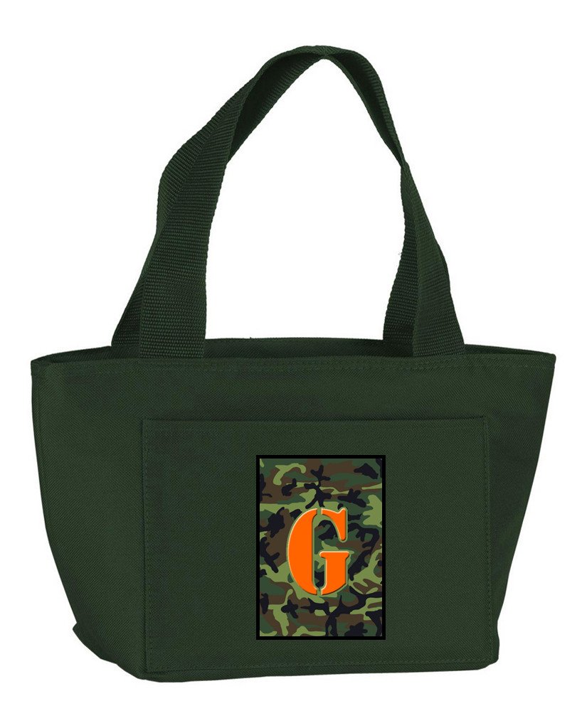 Letter G Monogram - Camo Green Zippered Insulated School Washable and Stylish Lunch Bag Cooler CJ1030-G-GN-8808 by Caroline&#39;s Treasures