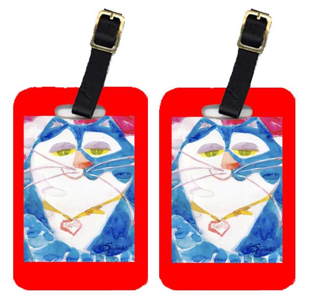 Pair of 2 Blue Cat Isabella Luggage Tags by Caroline&#39;s Treasures