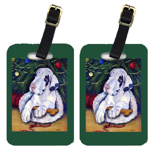 Christmas Tree with Great Dane Luggage Tags Pair of 2 by Caroline&#39;s Treasures
