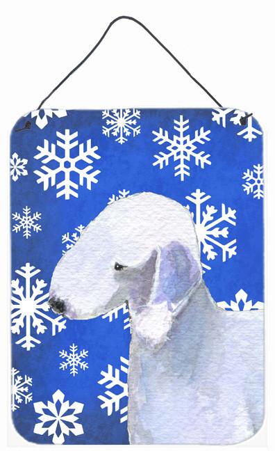 Bedlington Terrier Winter Snowflakes Holiday Wall or Door Hanging Prints by Caroline&#39;s Treasures