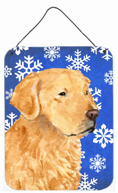 Golden Retriever Winter Snowflakes Holiday Wall or Door Hanging Prints by Caroline&#39;s Treasures