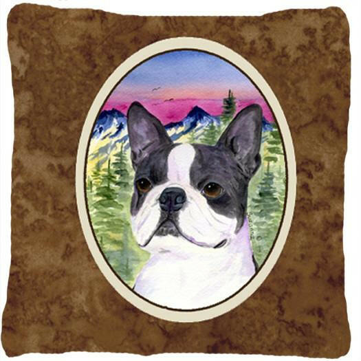 Boston Terrier Decorative   Canvas Fabric Pillow by Caroline's Treasures