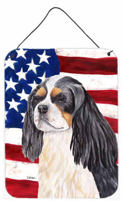 USA American Flag with Cavalier Spaniel Wall or Door Hanging Prints by Caroline&#39;s Treasures