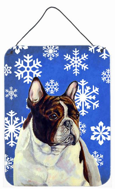 French Bulldog Winter Snowflakes Holiday Wall or Door Hanging Prints by Caroline&#39;s Treasures