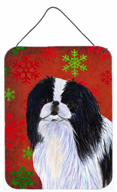 Japanese Chin Red Snowflakes Holiday Christmas Wall or Door Hanging Prints by Caroline's Treasures