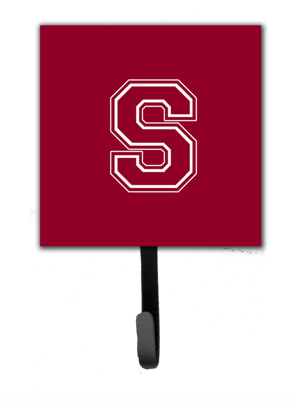 Letter S Initial Monogram - Maroon and White Leash Holder or Key Hook by Caroline&#39;s Treasures