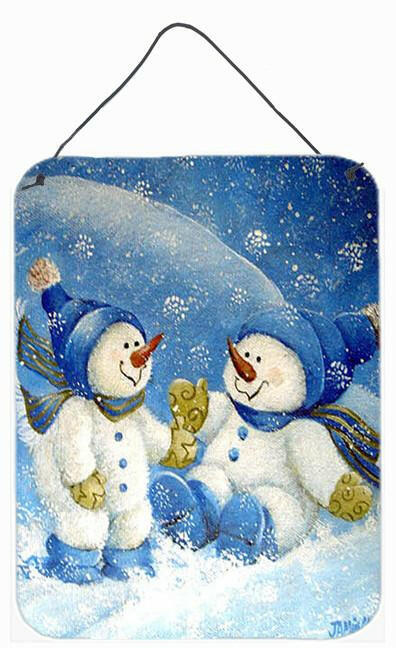 Snowflakes At Play Snowman Wall or Door Hanging Prints PJC1019DS1216 by Caroline&#39;s Treasures