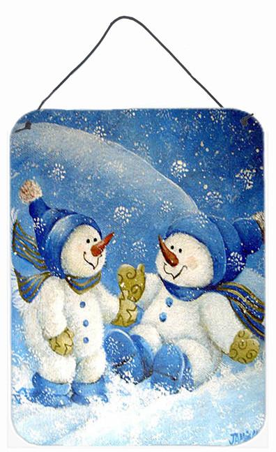 Snowflakes At Play Snowman Wall or Door Hanging Prints PJC1019DS1216 by Caroline's Treasures