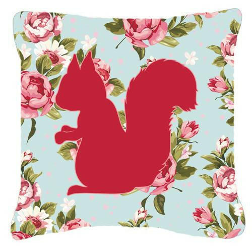 Squirrel Shabby Chic Blue Roses   Canvas Fabric Decorative Pillow BB1119 - the-store.com