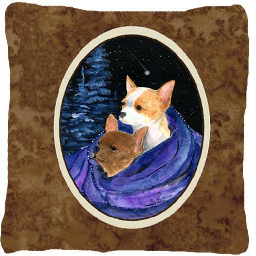 Starry Night Chihuahua Decorative   Canvas Fabric Pillow by Caroline's Treasures