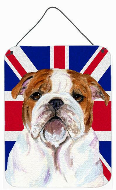English Bulldog with English Union Jack British Flag Wall or Door Hanging Prints SS4926DS1216 by Caroline's Treasures