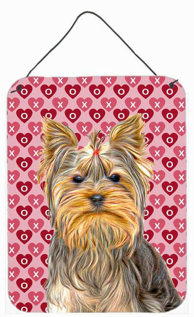 Hearts Love and Valentine&#39;s Day Yorkie / Yorkshire Terrier Wall or Door Hanging Prints KJ1191DS1216 by Caroline&#39;s Treasures
