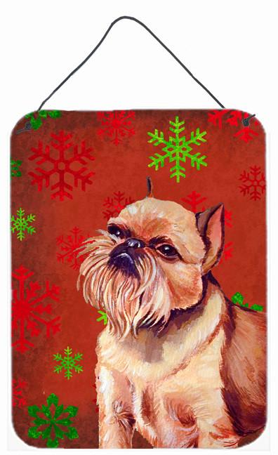 Brussels Griffon Red and Green Snowflakes Christmas Wall or Door Hanging Prints by Caroline's Treasures