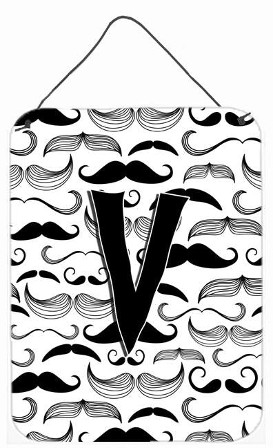 Letter V Moustache Initial Wall or Door Hanging Prints CJ2009-VDS1216 by Caroline&#39;s Treasures
